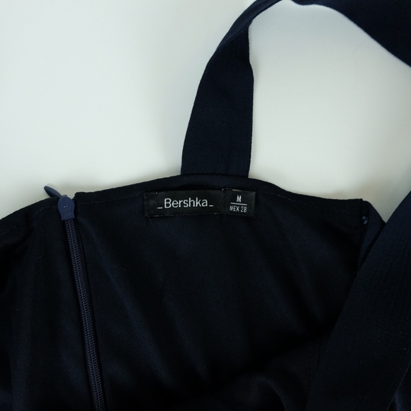 Bershka Navy Cut Out Wide Leg Jumpsuit - Picture 4 of 8